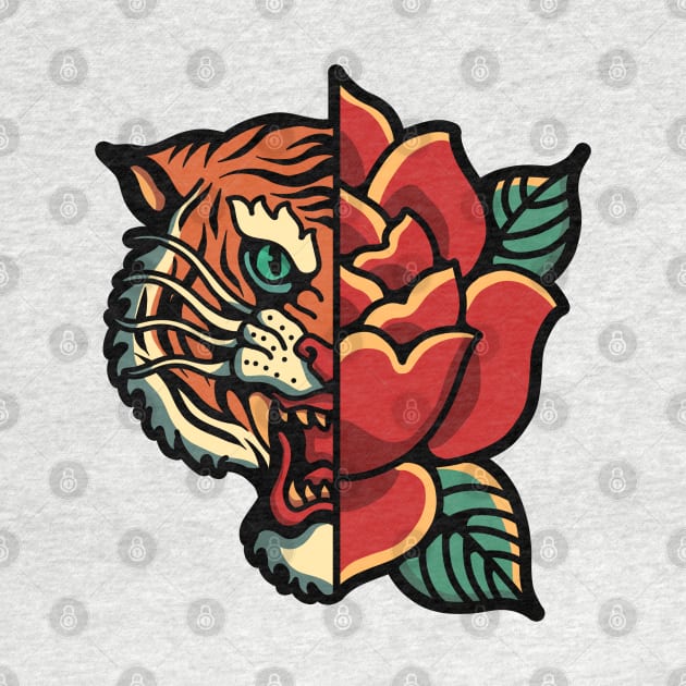 tiger rose tattoo by donipacoceng